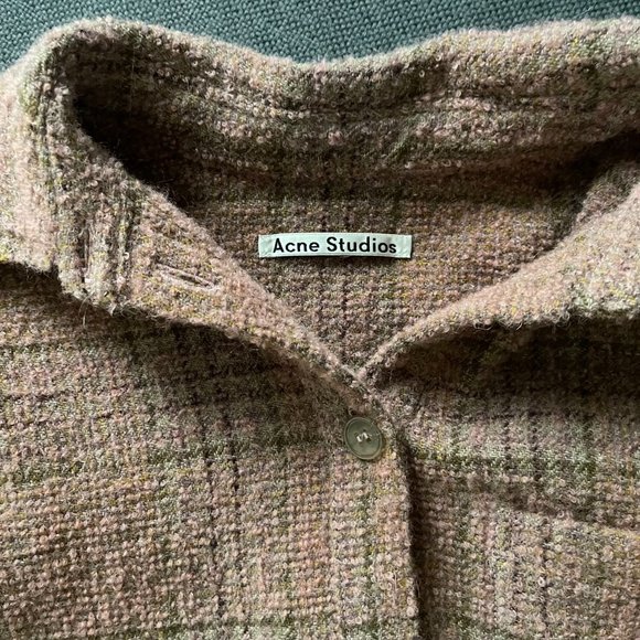 Acne Studios Pink and Brown Checked Shirt - Size 32 - Picture 4 of 6